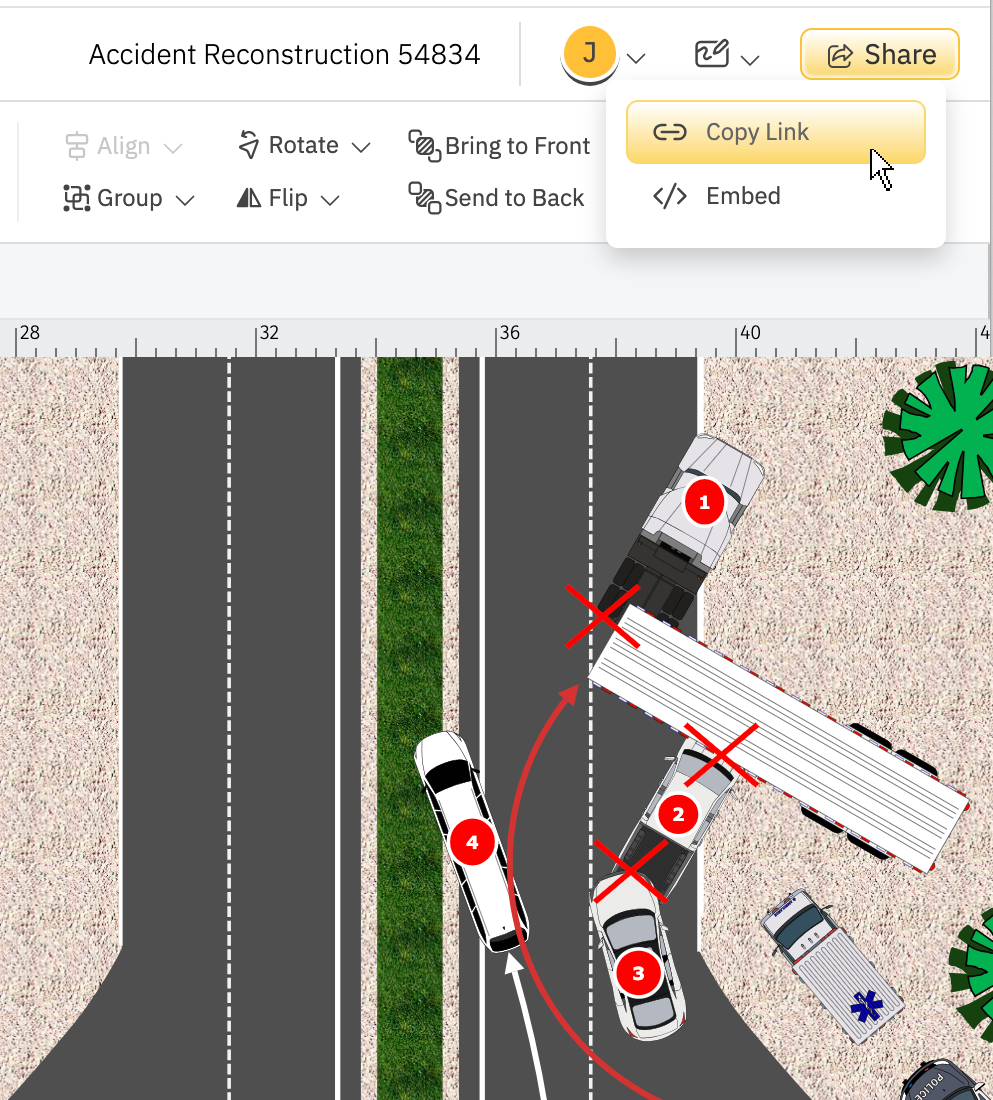 Share your diagrams by sending a link