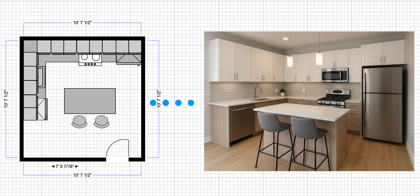 AI assisted kitchen layout
