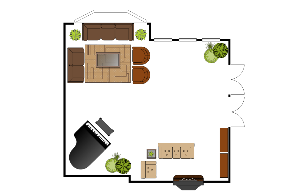 Example Image: Open Living Room Plan