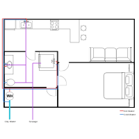Studio Apartment Plumbing Floorplan