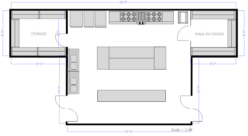 Restaurant kitchen floor plan