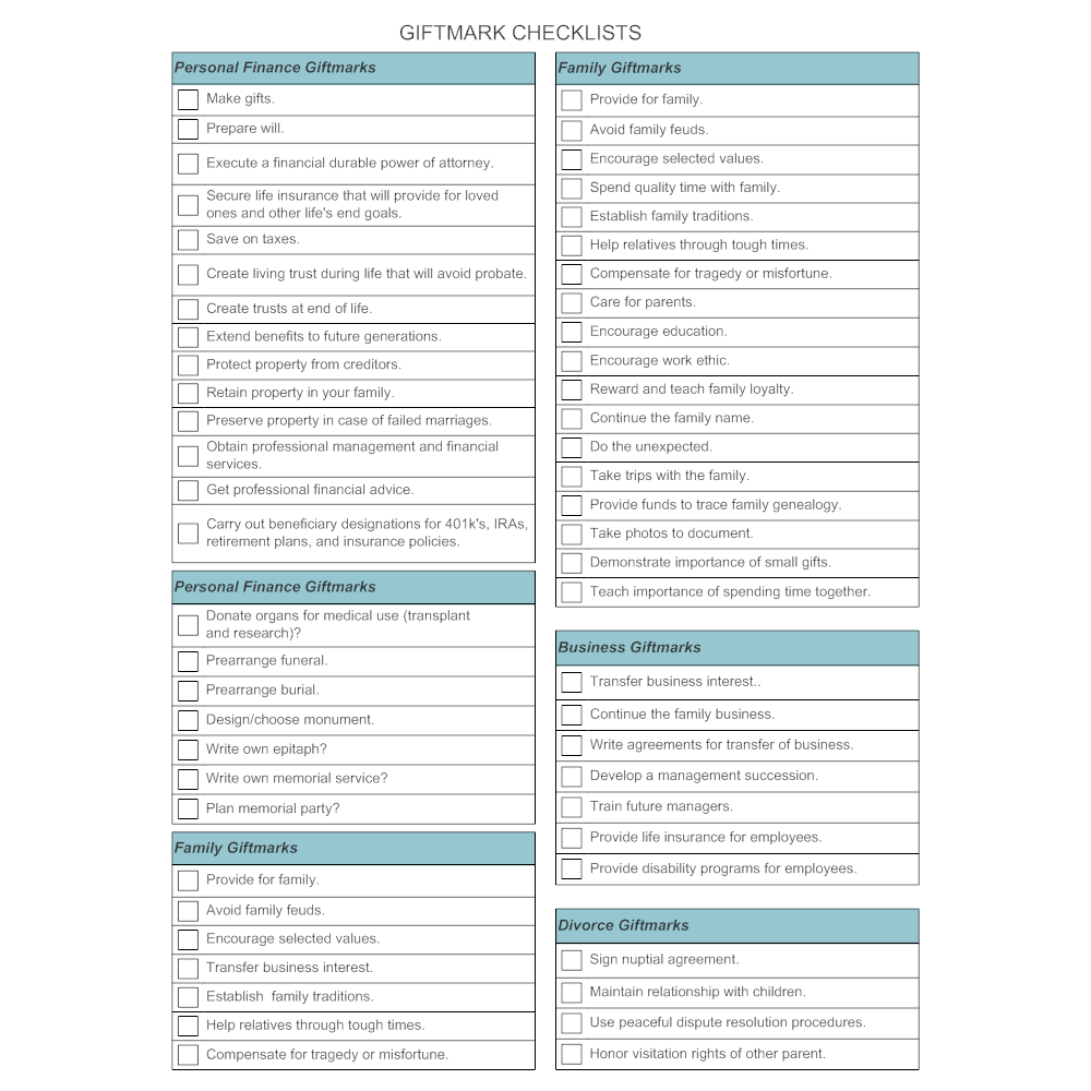 Example Image: Giftmark Checklists
