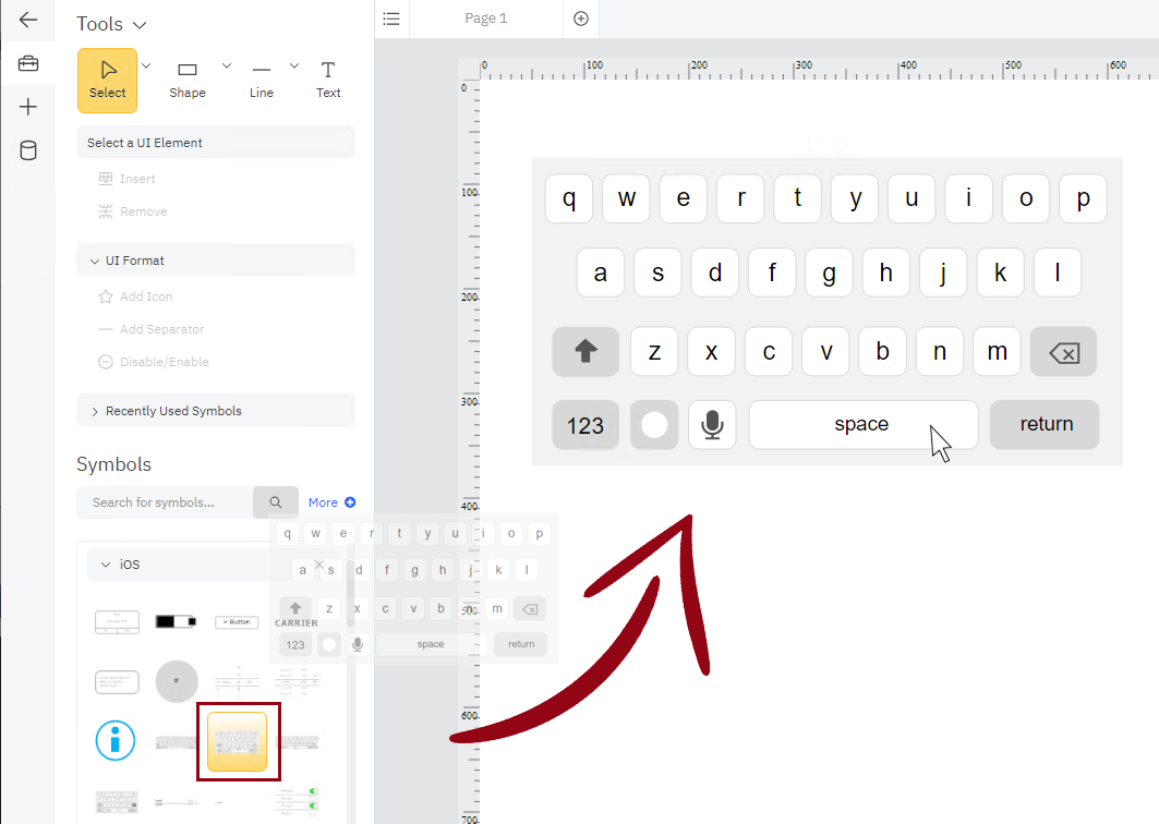 Wireframe symbols